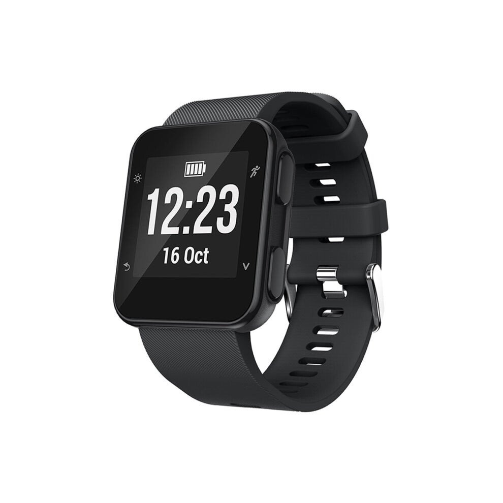 Silicone Sport Watch Band For Garmin Forerunner 35(Black) Black 664689736584