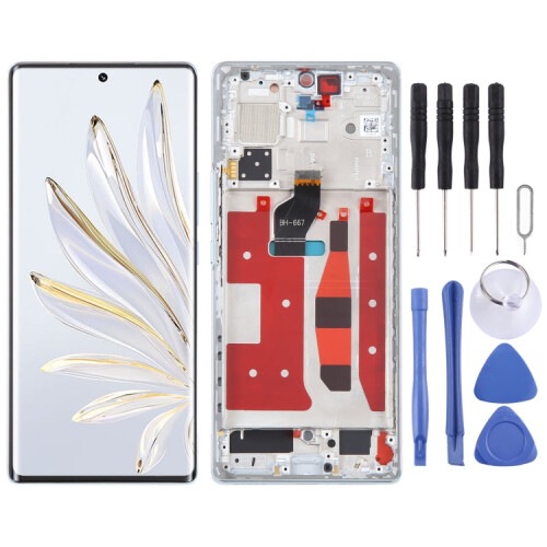 Original LCD Screen For Honor 70 Digitizer Full Assembly with Frame(Blue) 1