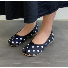 (6, polka dots) Tabi ninja shoes woman microfiber leather comfy flats split toe slippers