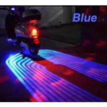 (Blue) 2 Pcs Motorcycle Angel Wings LED Projection Lamp Body Door Shadow Laser