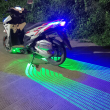 (Green) 2 Pcs Motorcycle Angel Wings LED Projection Lamp Body Door Shadow Laser