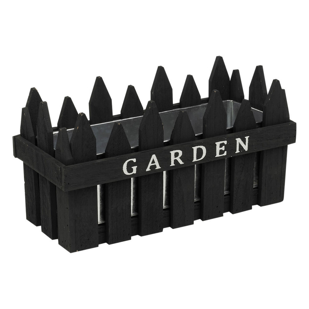 Mini Wooden and Metal Flower Box Fence Garden Display