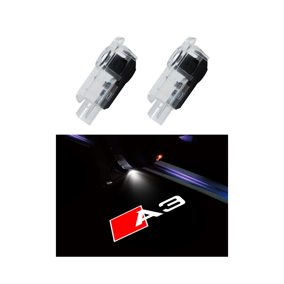 (For A3) 2Pcs Led Car Door Welcome Lights For Audi A1 A3 8P 8V A4 A5 A6 A7 A8 Q3 8902774165164