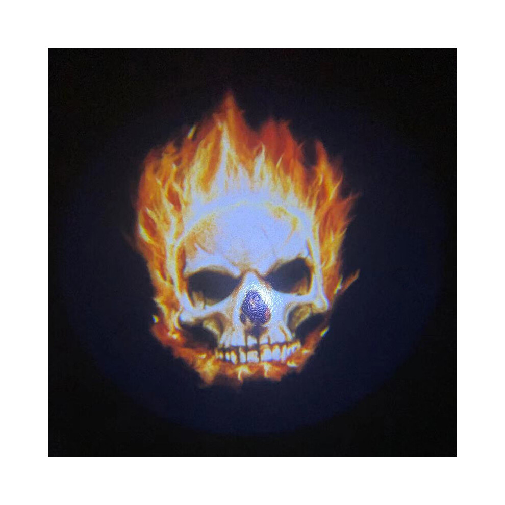 (Fire Skull) 1Pc Universal Led Car Door Welcome Laser Projector Logo Ghost Shadow Night 8902774176573