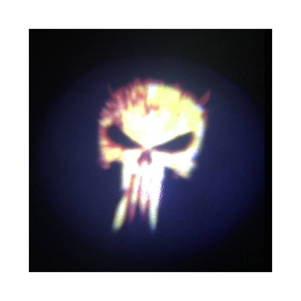( Skull) 1Pc Universal Led Car Door Welcome Laser Projector Logo Ghost Shadow Night Yellow 8902774176689