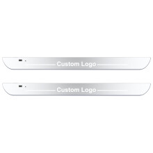 (For Audi, 2PCS Front Door) Wiring-Free LED Car Door Sill Lights RGB Car Pedal Pathway Light USB Wireless