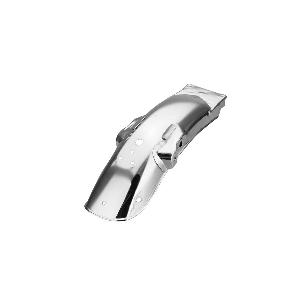 (Chrome Rear) Motorcycle Chrome Front Rear Fender Retro Mudguard Cover Metal Protector Black 8902774190289