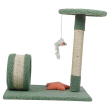 Cat Scratch Tree On Stand With Hanging Scratcher Play Toy