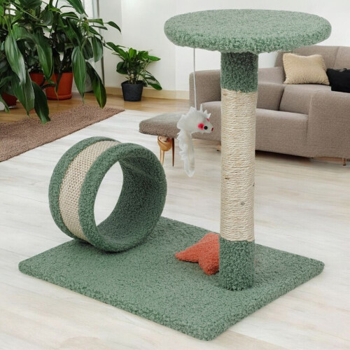 URBN Living Cat Scratch Tree On Stand With Hanging Scratcher Play Toy 1