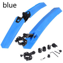 (A1 blue) Bicycle Quick Release Mudguard with LED Tail Mountain Bike Rear Fenders