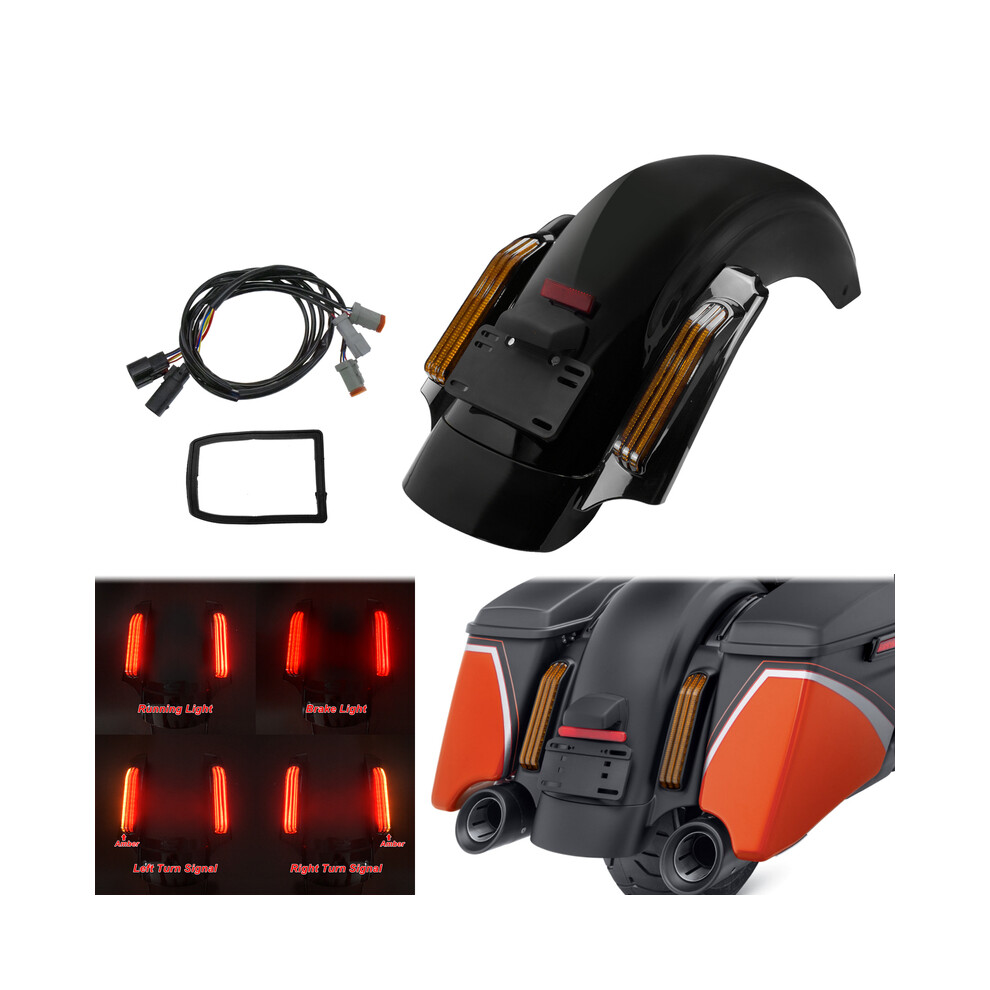 (Rear Fender System C) Motorcycle Led Rear Fender System For Harley Touring 14-2021 Electra Glide Red 8902774203941