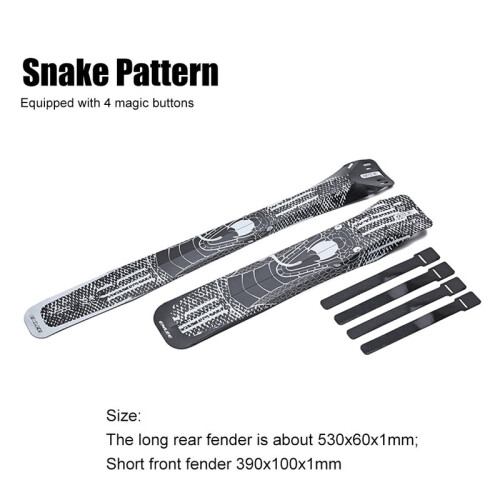 (Snake Pattern) Bicycle Mudguard Wings Foldable Bicycles Front Rear Tire Guard Lightweight