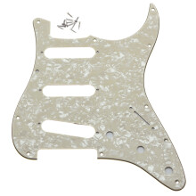 (Aged Pearl) 11 Hole ST SSS Guitar Pickguard for Fender Strat 62 Single Coil Pickups
