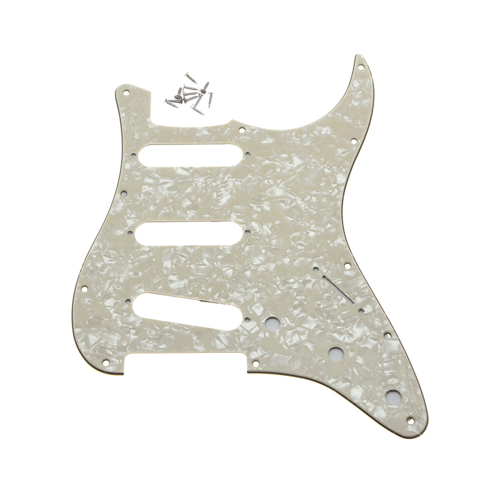 (Aged Pearl) 11 Hole ST SSS Guitar Pickguard for Fender Strat 62 Single Coil Pickups