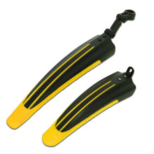 (Black yellow) 2Pcs Bicycle Fenders Mountain Road Bike Mudguard Front Rear Mud Guard
