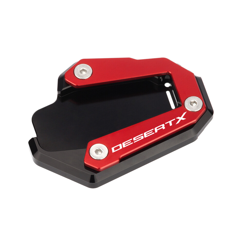 ( Red) Desert X Cnc Aluminum Motorcycle Side Stand Enlarger Kickstand Enlarge Black/Red 8902774011515