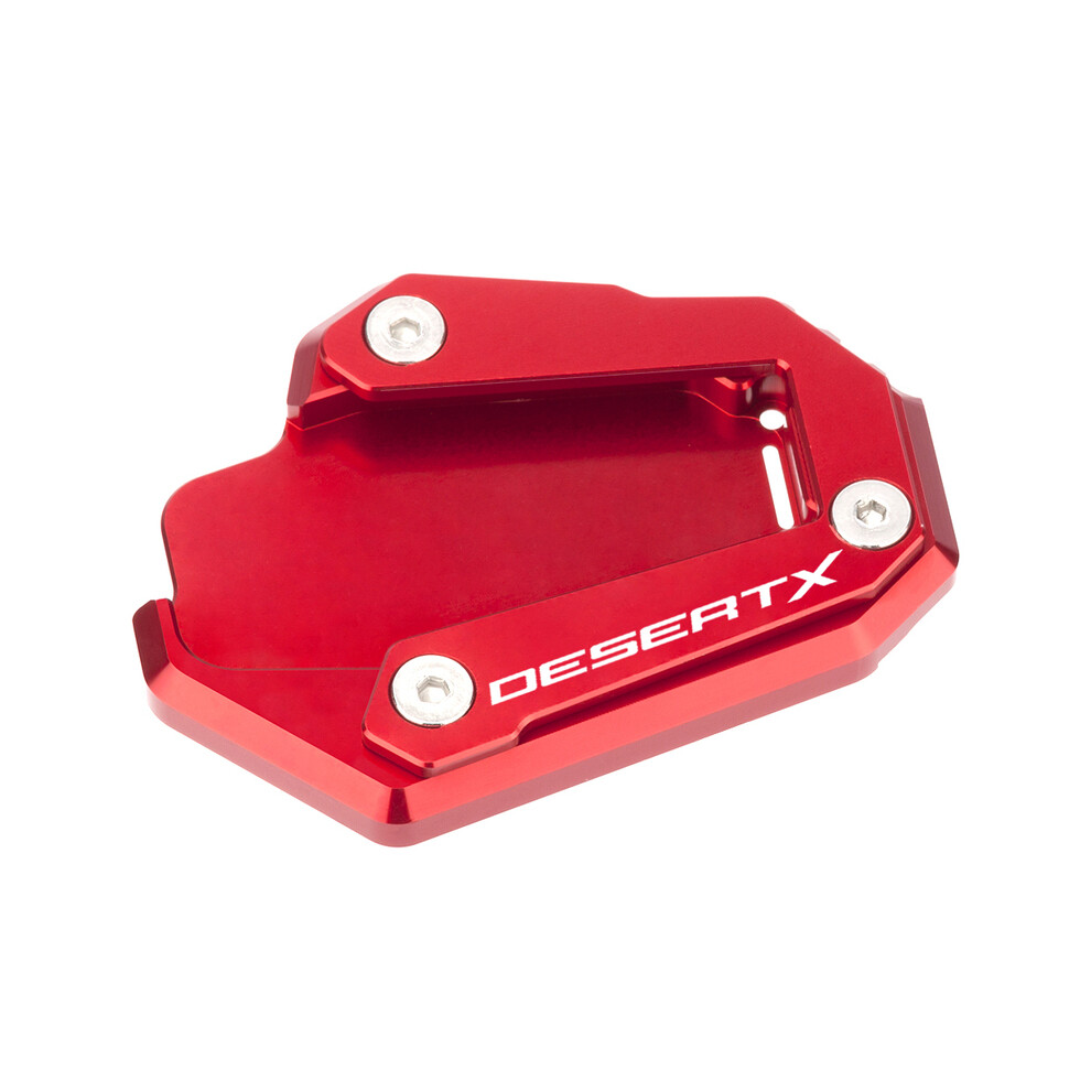 (Red) Desert X Cnc Aluminum Motorcycle Side Stand Enlarger Kickstand Enlarge Red 8902774011522