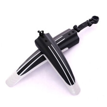 (Black White) 2Pcs Road Bike Fenders Stylish Mudguard Plastic Mountain Bike Bicycles