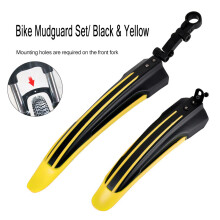 (Yellow Fender Set) Bike Mudguard Bicycle Road Front Rear Fender Mud Guard Wings For 20-26