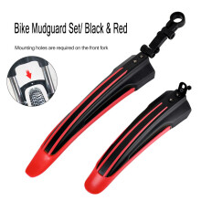 (Red Fender Set) Bike Mudguard Bicycle Road Front Rear Fender Mud Guard Wings For 20-26