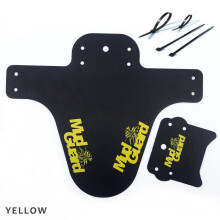 (Yellow) New 2019 Bicycle Fenders Plastic Colorful Front Rear Bike Mudguard Mountain