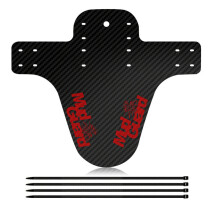 (1pc Red) Mountain Bike Mudguard 3D Carbon Fiber Twill Fender Front/Rear Tire Wheel