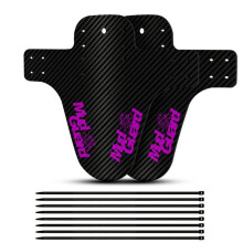 (2 pcs Pink) 2Pcs Mountain Bike Mudguard 3D Carbon Fiber Twill Fender Front/Rear Tire