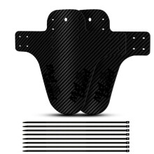 (2pcs Black) 2Pcs Mountain Bike Mudguard 3D Carbon Fiber Twill Fender Front/Rear Tire
