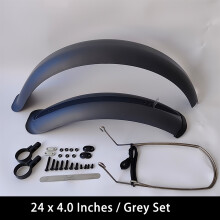 (Grey 24x4.0) Bike Fenders 24/26/20 x4.0 Fat Tire Mud Guards Fender Set Mudguards For