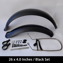 (Black 26x4.0) Bike Fenders 24/26/20 x4.0 Fat Tire Mud Guards Fender Set Mudguards For