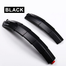 (Black with Taillight) Telescopic Folding Bicycle Fenders with Taillight Quick Release Front