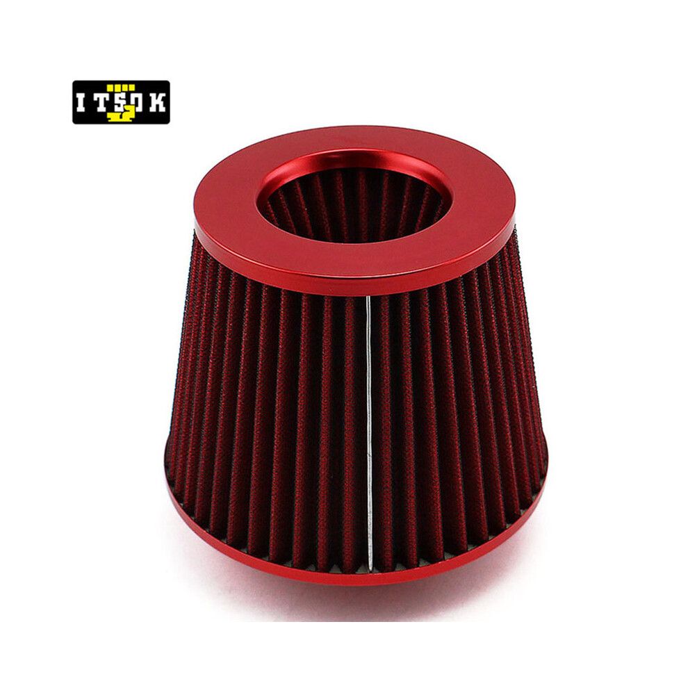 (Red) Air Filter Cone Intake Filter 76Mm Car Sponge Airfilter 3Inch Universal Red 8902774015070