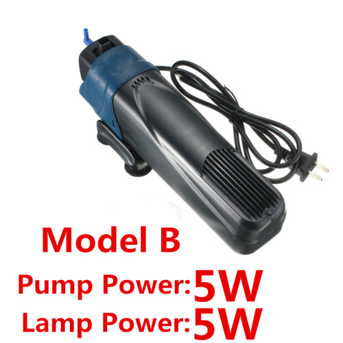 (JUP02- 5W, EU Plug) Aquarium Internal UV Sterilizer Lamp Pump for Filter Water Circulating