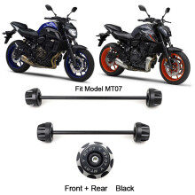 (MT07 Model Black) Rear Front Axle Fork Crash Slider For YAMAHA MT07 FZ07 MT09SP 2014-2022