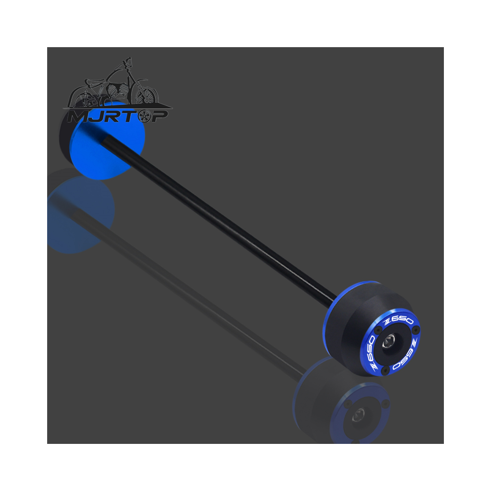 (Front Wheel ) New For Kawasaki Z650 Z650 Z 650 Cnc Front Rear Wheel Axle Sliders Fork Blue 8902774030950