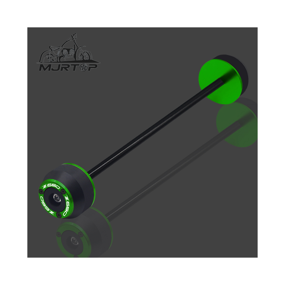 (Rear Wheel ) New For Kawasaki Z650 Z650 Z 650 Cnc Front Rear Wheel Axle Sliders Fork Green 8902774030998