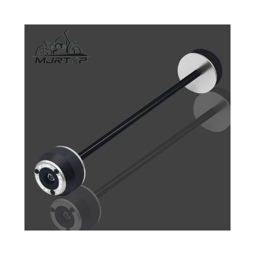 (Rear Wheel ) New For Kawasaki Z650 Z650 Z 650 Cnc Front Rear Wheel Axle Sliders Fork Silver 8902774031001