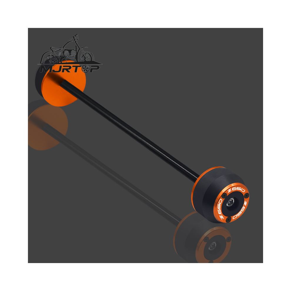 (Front Wheel ) New For Kawasaki Z650 Z650 Z 650 Cnc Front Rear Wheel Axle Sliders Fork Orange 8902774031087