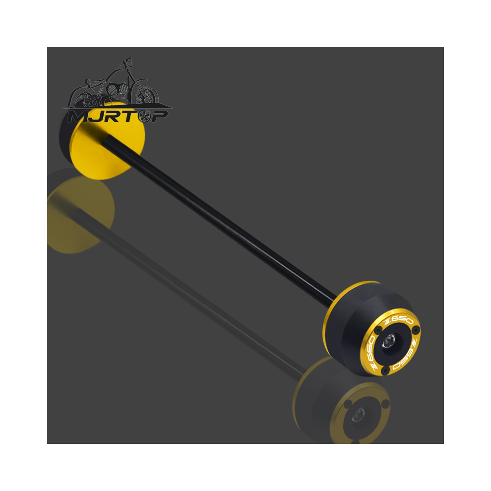 (Front Wheel ) New For Kawasaki Z650 Z650 Z 650 Cnc Front Rear Wheel Axle Sliders Fork Gold 8902774031056