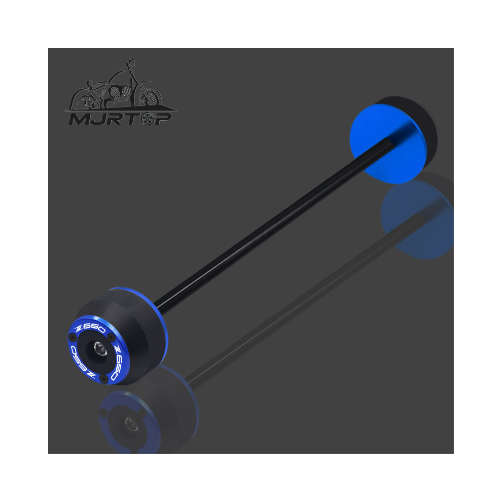 (Rear Wheel ) New For Kawasaki Z650 Z650 Z 650 Cnc Front Rear Wheel Axle Sliders Fork Blue 8902774031094