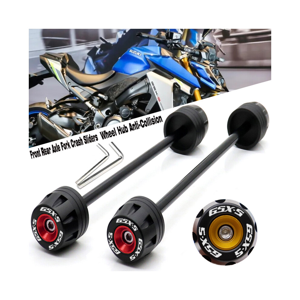 (Red) Rear Front Axle Fork Crash Slider For Suzuki Gsx-S1000 2021 2022 Gsx-S1000 Red 8902774033982