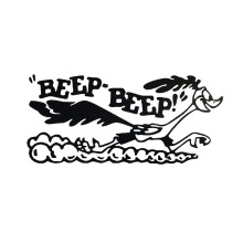 (Blue) 17*7.7cm Road Runner Sticker Cartoon Old Fast Car Truck Laptop Vinyl Accessories