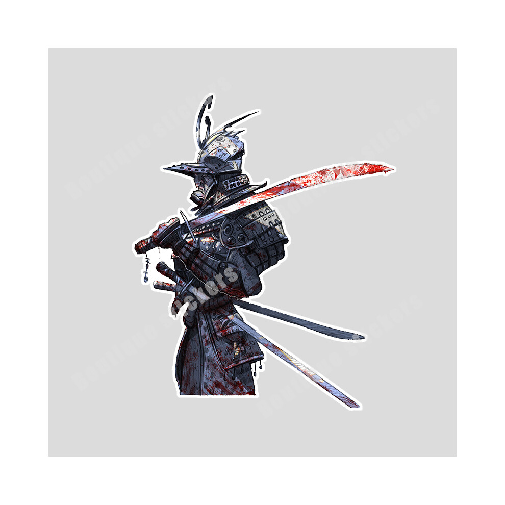 (Length 20Cm, H) Jpct Japanese Aikido Armor Samurai Ninja Decal For Cars, Motorcycles, 8902774043035