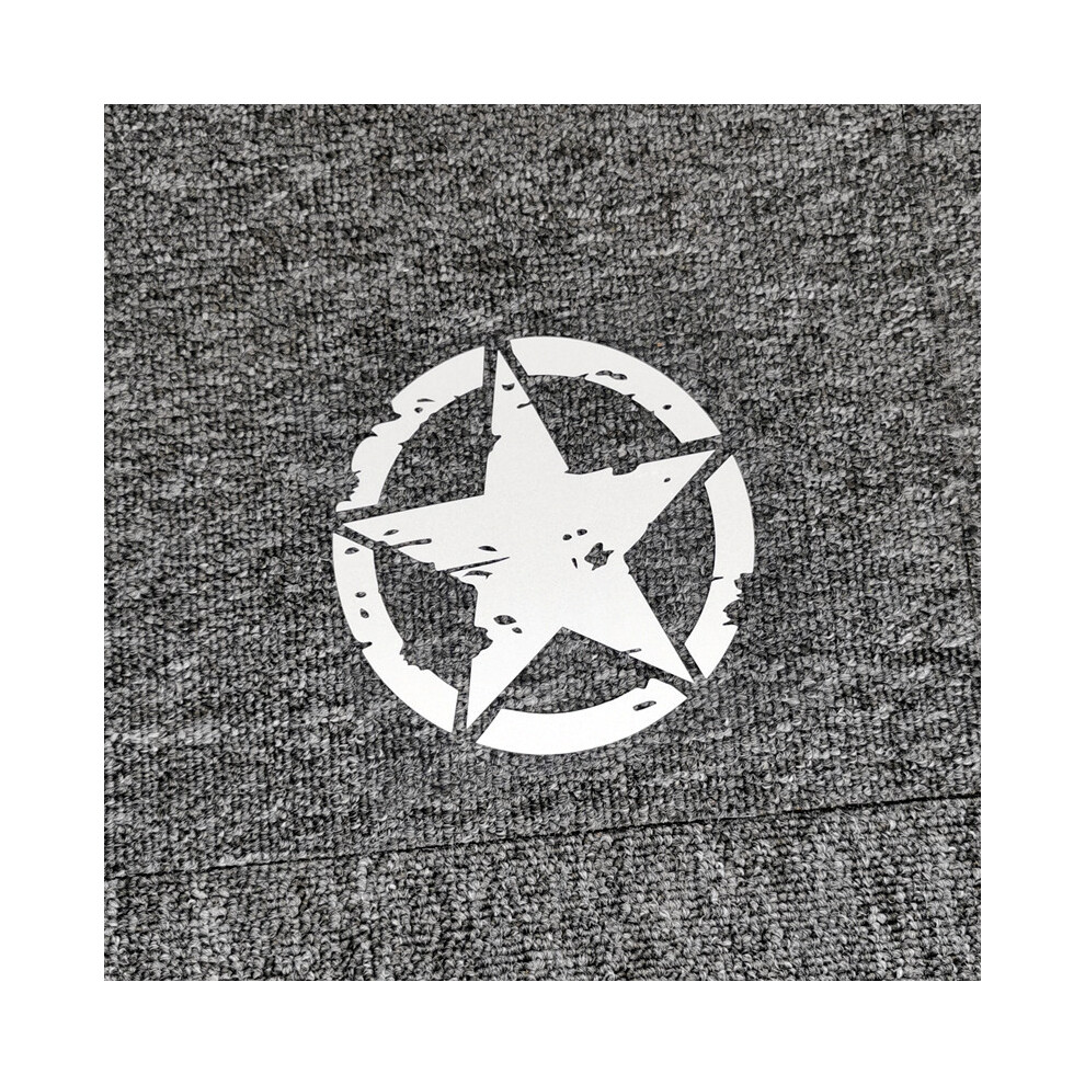 (19 X 19Cm, Reflective) Broken Five-Pointed Stars Car Stickers Reflective Decoration For Motorcycle White 8902774048306