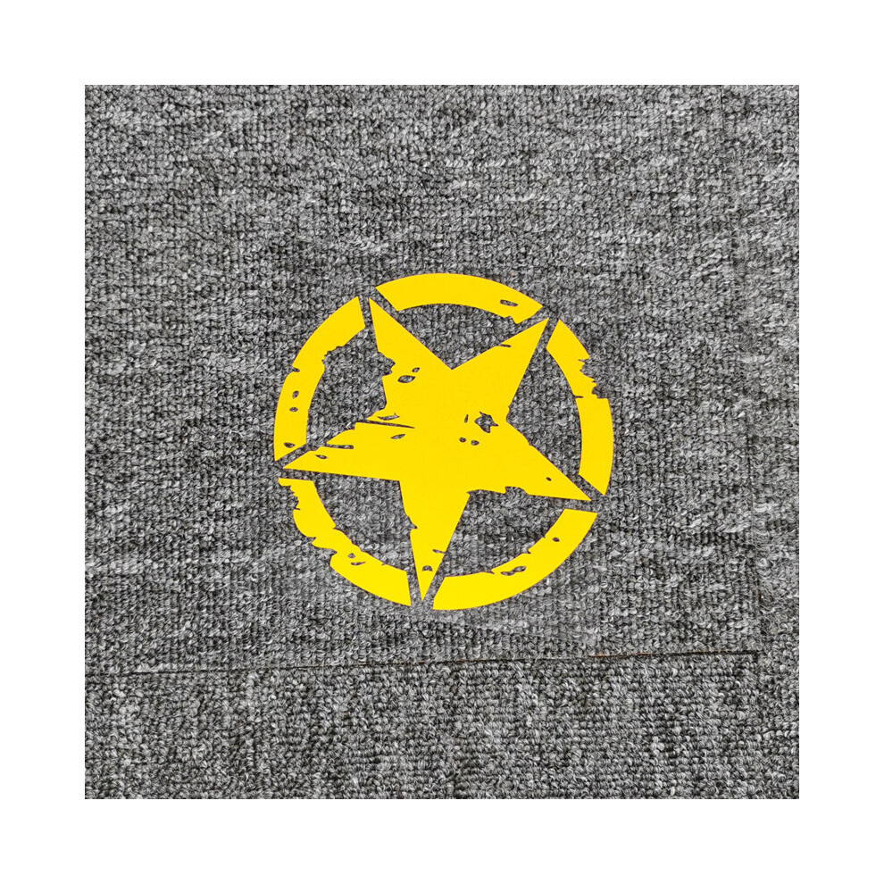 (19 X 19Cm, Reflective) Broken Five-Pointed Stars Car Stickers Reflective Decoration For Motorcycle Yellow 8902774048313