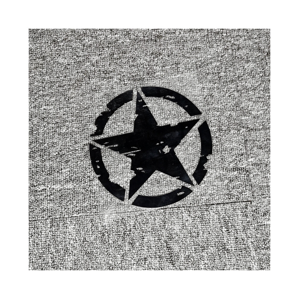 (19 X 19Cm, ) Broken Five-Pointed Stars Car Stickers Reflective Decoration For Motorcycle Black 8902774048337