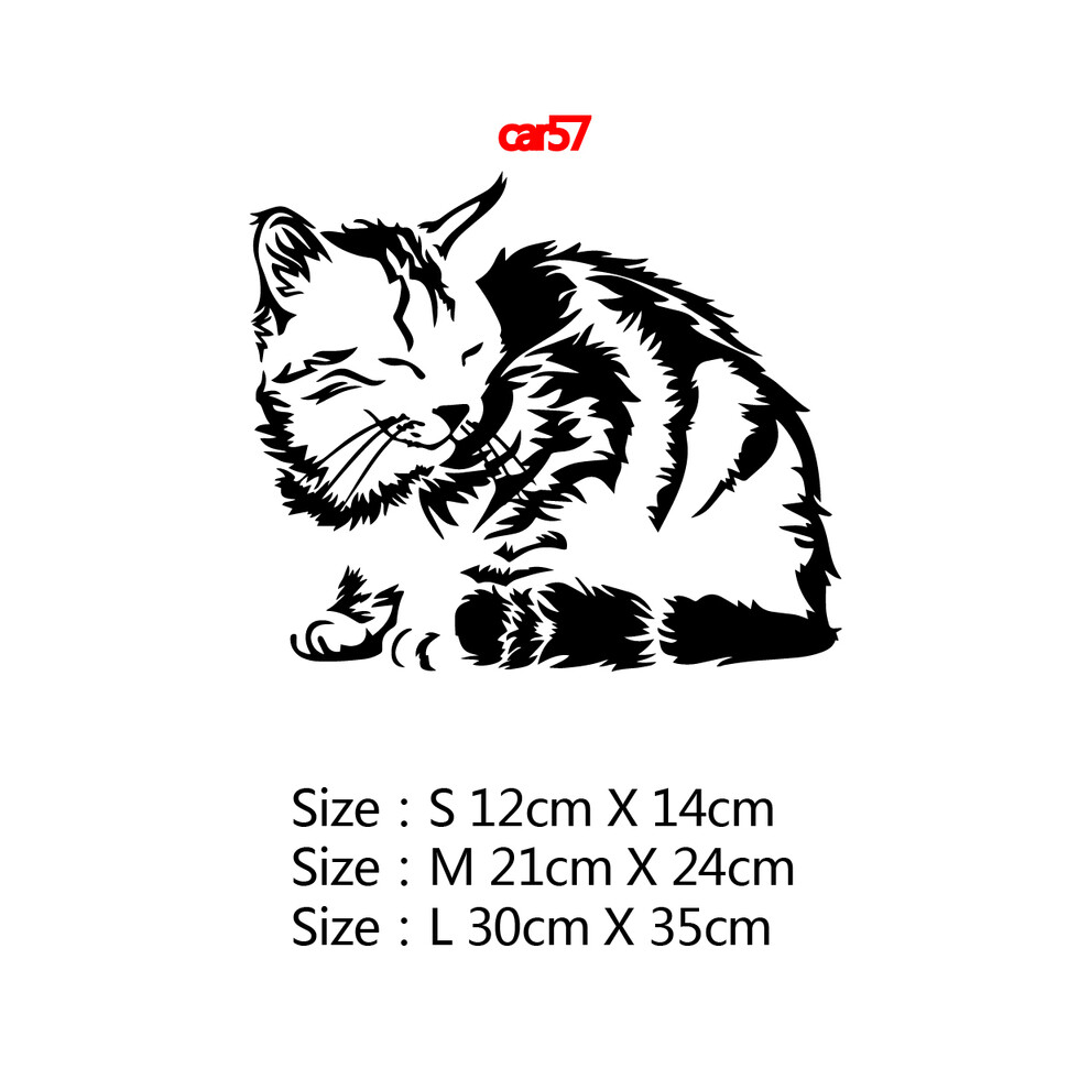 (Size M-21Cm, Style5) Lovely Cat Car Decal Sticker For Window Decoration Auto Cat Vinyl Black 8902774044735