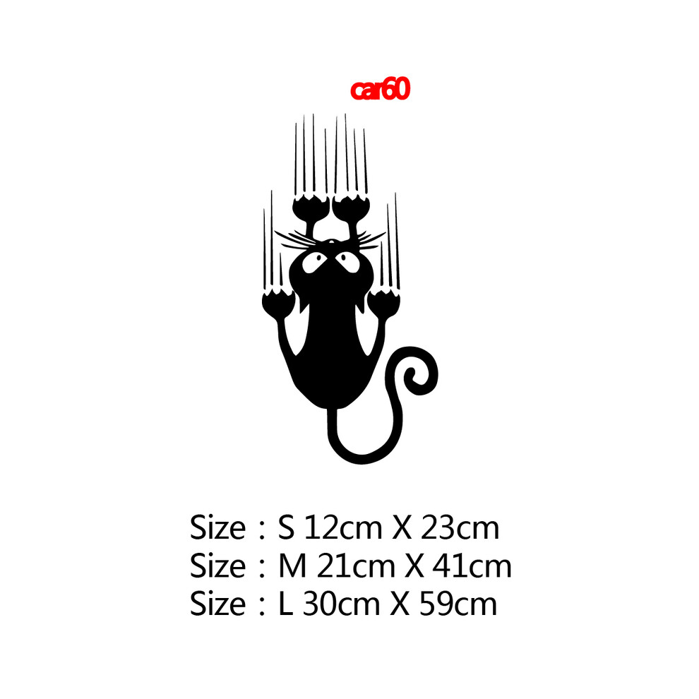 (Size L-30Cm, Style8) Lovely Cat Car Decal Sticker For Window Decoration Auto Cat Vinyl Black 8902774045336
