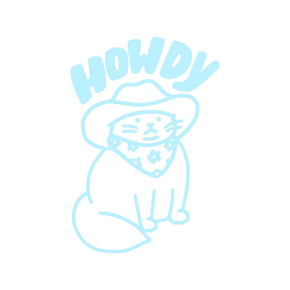 (15Cm X 10Cm, Mint) Funny Car Decals Howdy Cat Design Car Window Stickers Laptop Decal Auto 8902774047705