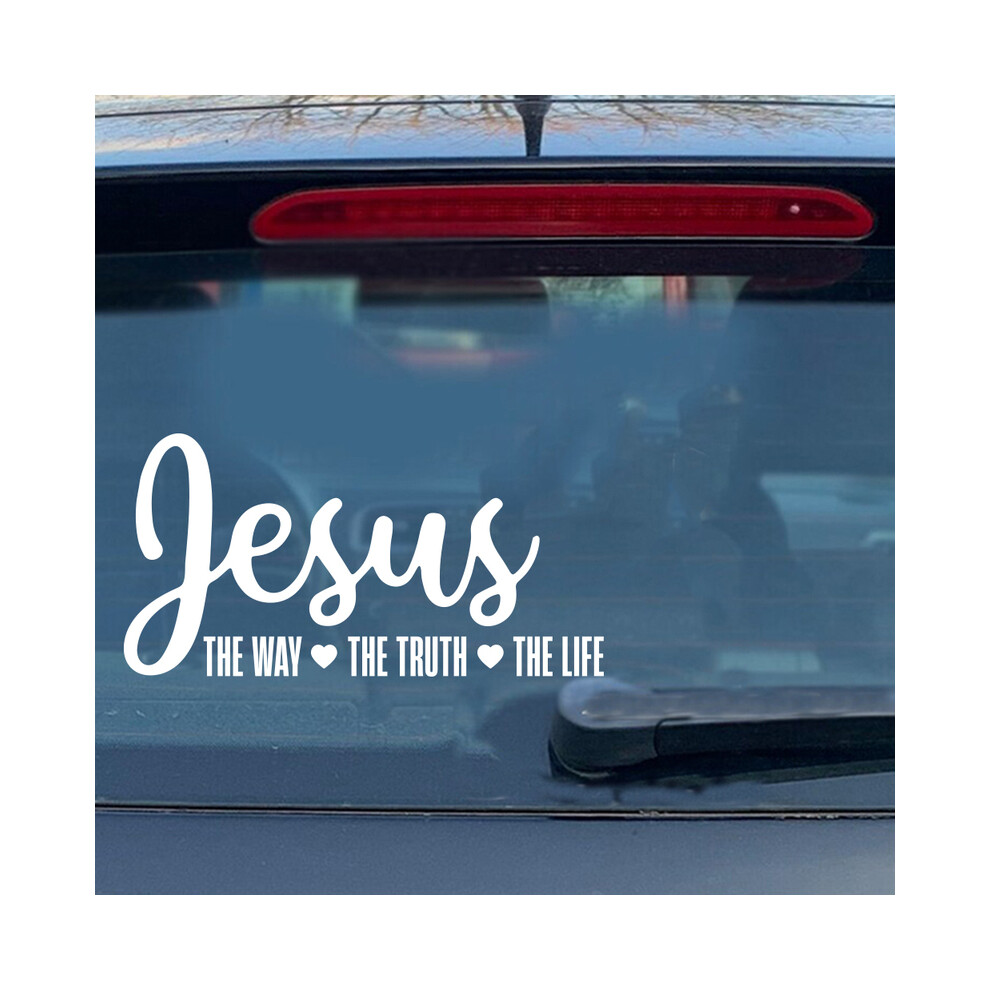 (35Cmwide X 18Cmhigh, Chocolate) Jesus The Way Truth Life Car Window Sticker Decal Religious Christian 8902774057476